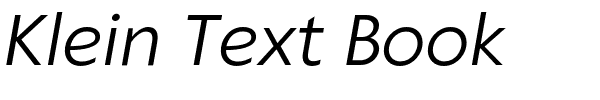 Klein Text Book