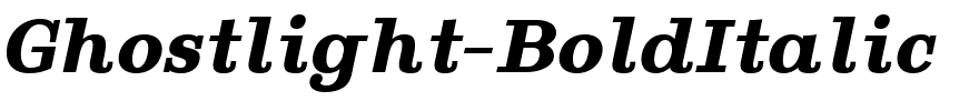 Ghostlight-BoldItalic